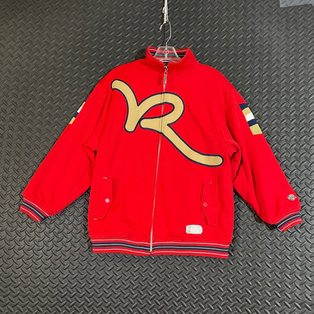 Vintage Y2k RocaWear Red Track Jacket Full Zip Spell Out‎ Logo Kid's M (10-12)